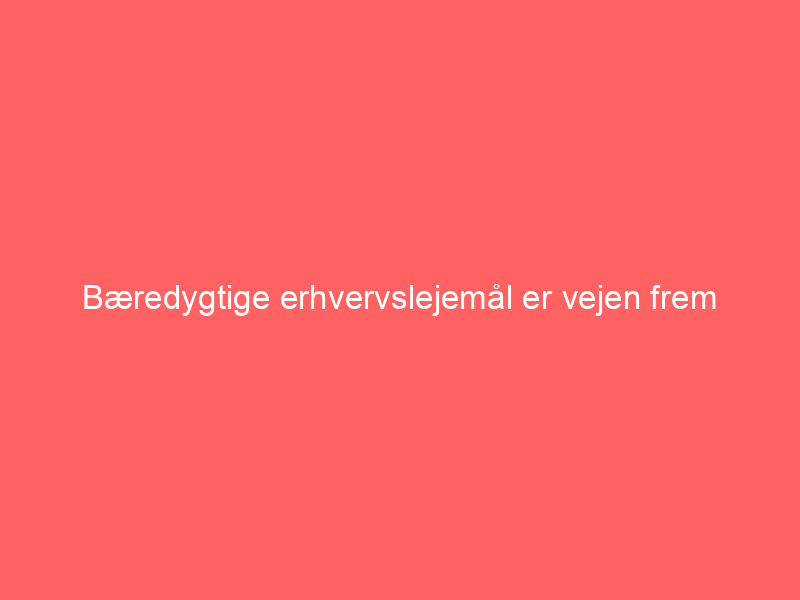You are currently viewing Bæredygtige erhvervslejemål er vejen frem