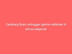 Read more about the article Carlsberg Byen ombygger gamle maltsiloer til erhvervslejemål