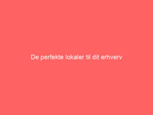 Read more about the article De perfekte lokaler til dit erhverv