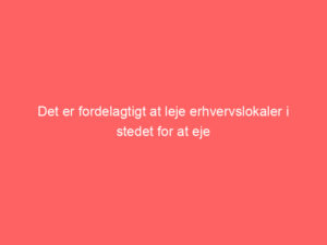 Read more about the article Det er fordelagtigt at leje erhvervslokaler i stedet for at eje