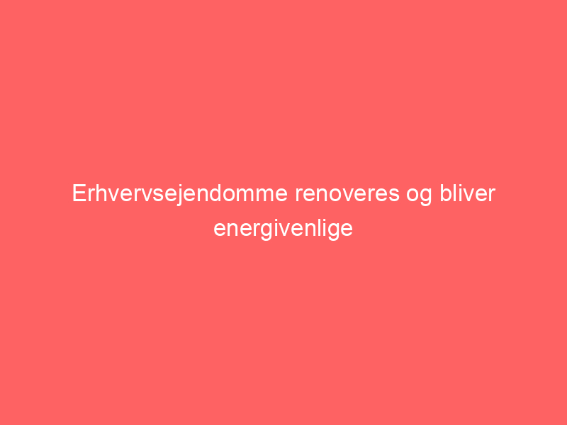 You are currently viewing Erhvervsejendomme renoveres og bliver energivenlige