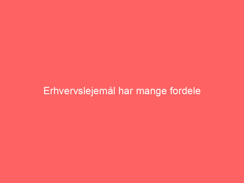You are currently viewing Erhvervslejemål har mange fordele