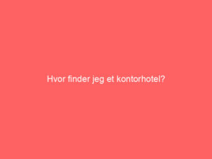 Read more about the article Hvor finder jeg et kontorhotel?