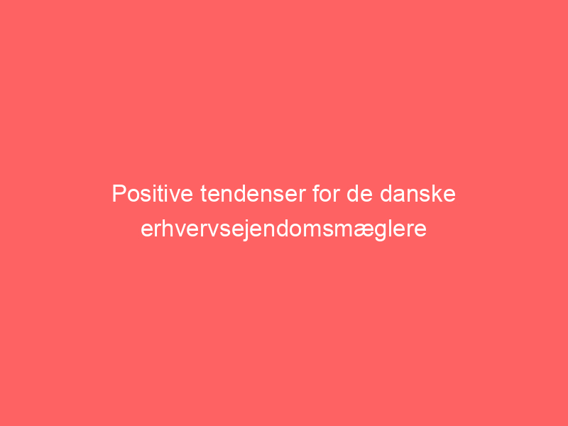 You are currently viewing Positive tendenser for de danske erhvervsejendomsmæglere