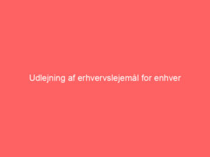 Read more about the article Udlejning af erhvervslejemål for enhver