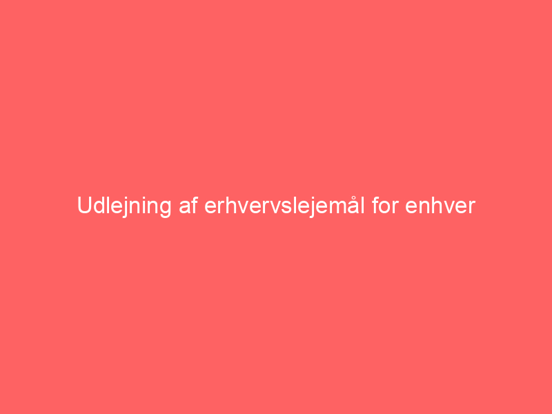 You are currently viewing Udlejning af erhvervslejemål for enhver